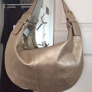 NWT soft gold Coach purse